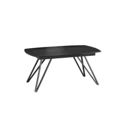 Akante BabyloneTable en céramique extensible avec pieds design en métal noir* Table De Salle à Manger