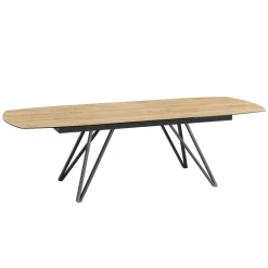 Akante BabyloneTable en céramique extensible avec pieds design en métal noir* Table De Salle à Manger