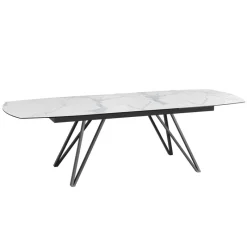 Akante BabyloneTable en céramique extensible avec pieds design en métal noir* Table De Salle à Manger