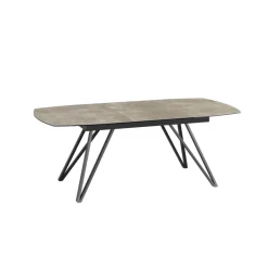 Akante BabyloneTable en céramique extensible avec pieds design en métal noir* Table De Salle à Manger