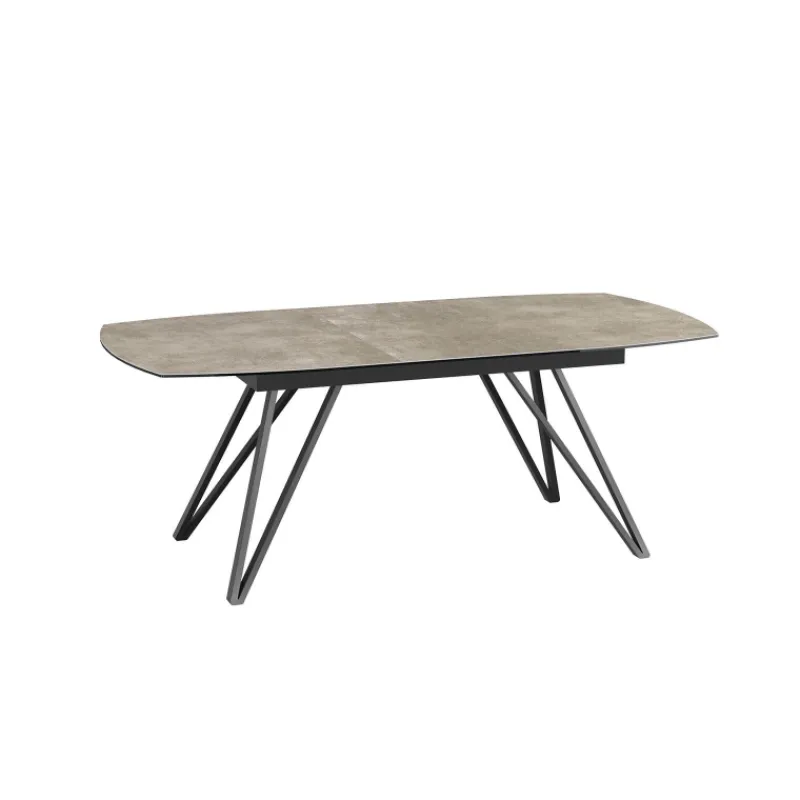 Akante BabyloneTable en céramique extensible avec pieds design en métal noir* Table De Salle à Manger