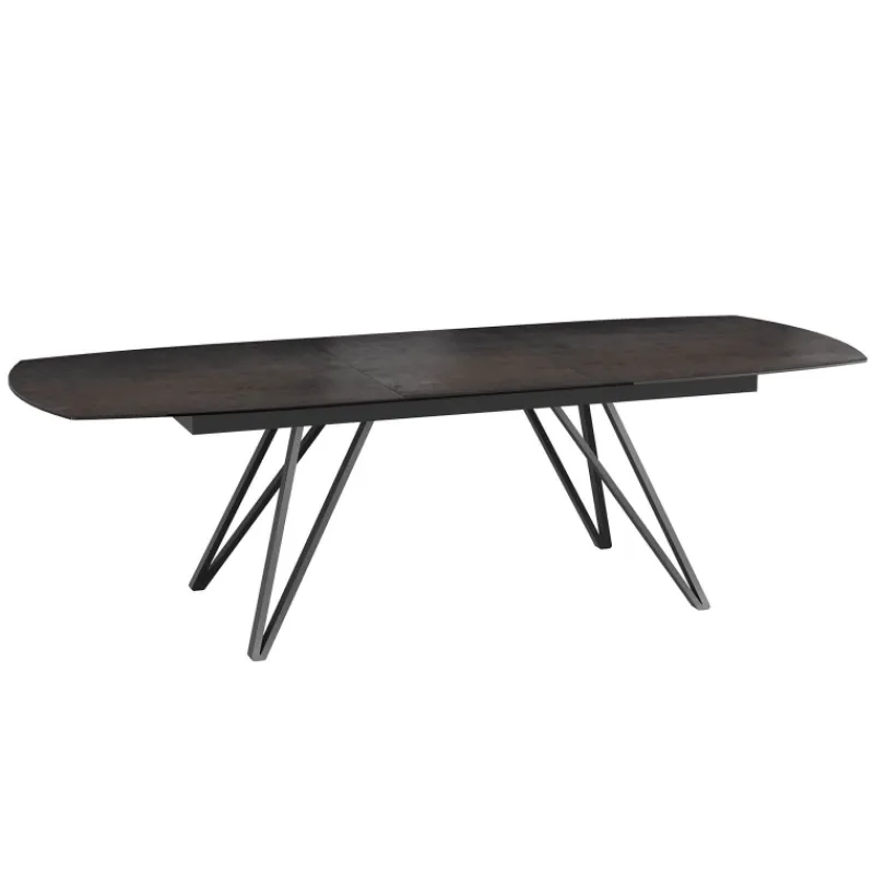 Akante BabyloneTable en céramique extensible avec pieds design en métal noir* Table De Salle à Manger