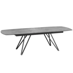 Akante BabyloneTable en céramique extensible avec pieds design en métal noir* Table De Salle à Manger