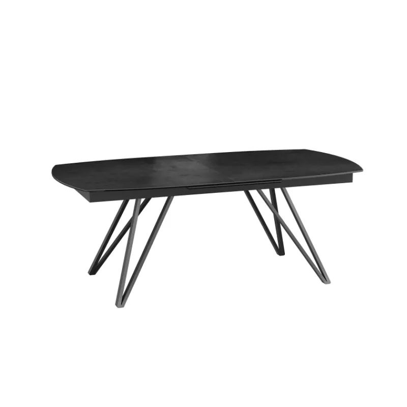 Akante BabyloneTable en céramique extensible avec pieds design en métal noir* Table De Salle à Manger