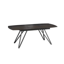 Akante BabyloneTable en céramique extensible avec pieds design en métal noir* Table De Salle à Manger