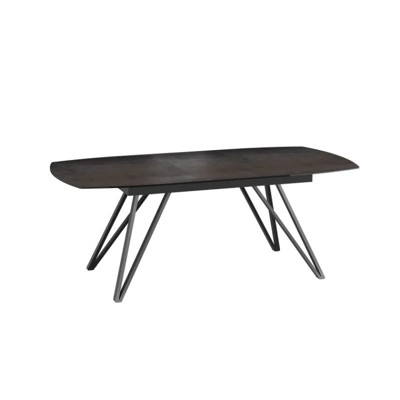 Akante BabyloneTable en céramique extensible avec pieds design en métal noir* Table De Salle à Manger