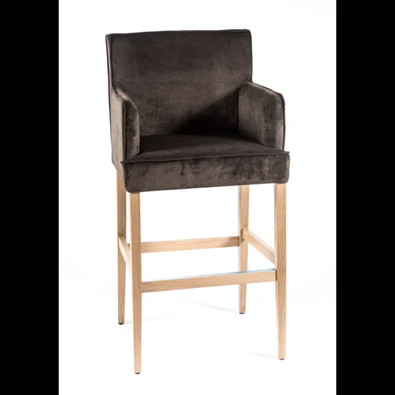Sessio BarDiem Tabouret bar contemporain en tissu et bois* Tabouret De Bar (assise +/- 80 Cm)
