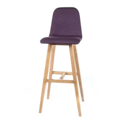 Sessio BarPandora Tabouret de bar scandinave tissu avec pieds bois* Tabouret De Bar (assise +/- 80 Cm)