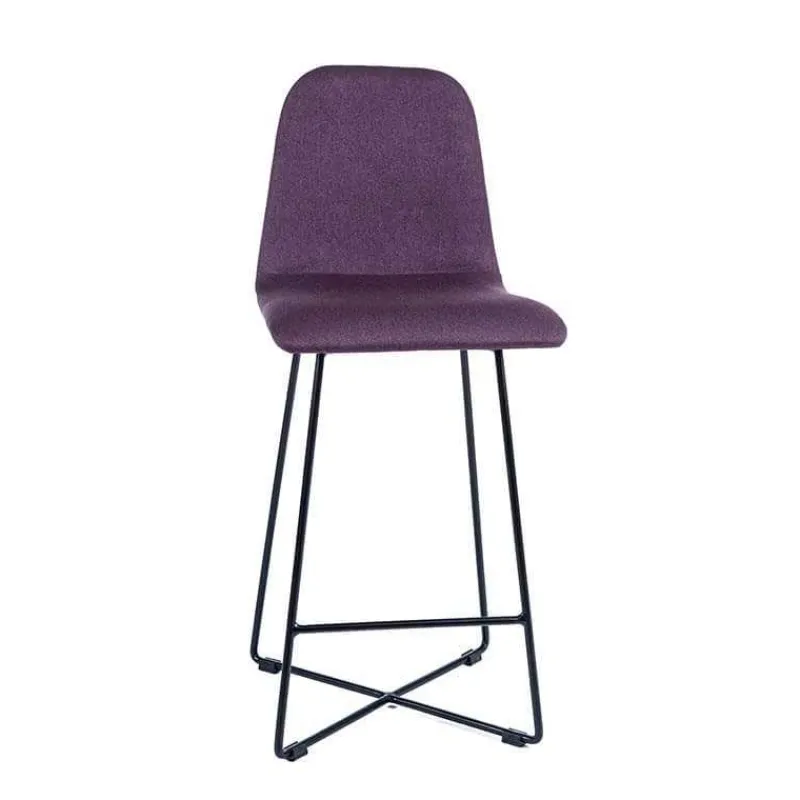 Sessio BarPandora Tabouret snack scandinave en tissu avec pieds filaires en métal noir* Tabouret Snack (assise +/- 65 Cm)|Tabouret De Bar (assise +/- 80 Cm)