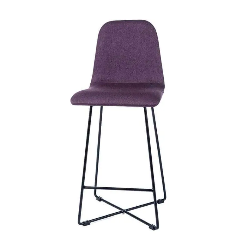 Sessio BarPandora Tabouret snack scandinave en tissu avec pieds filaires en métal noir* Tabouret Snack (assise +/- 65 Cm)|Tabouret De Bar (assise +/- 80 Cm)