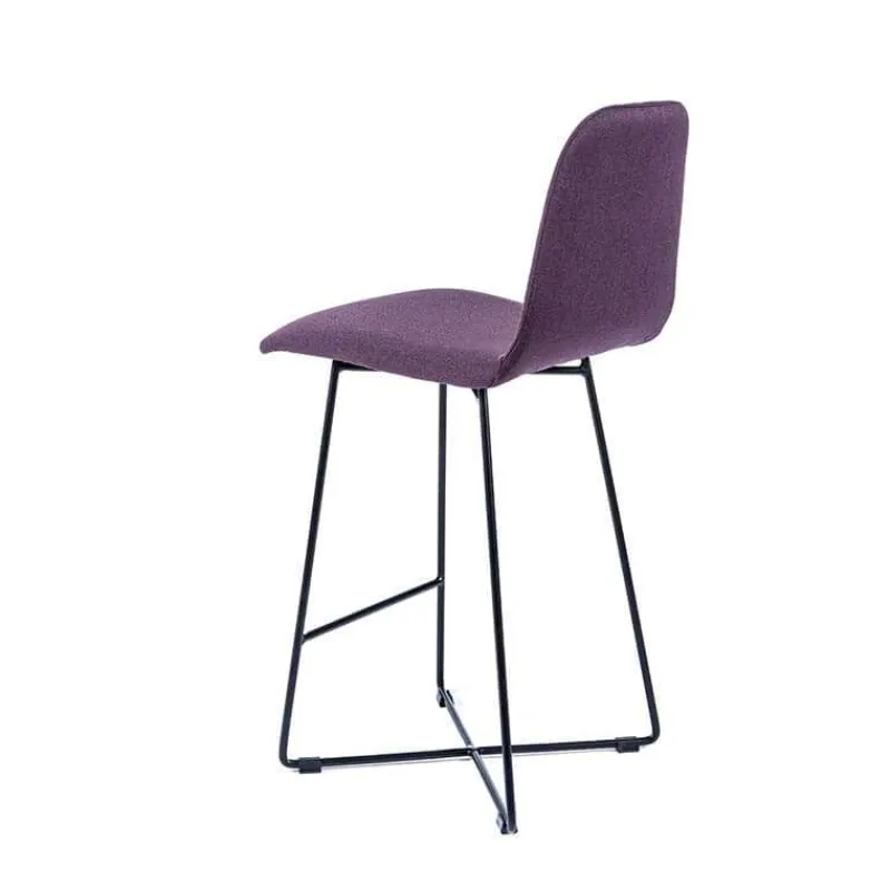 Sessio BarPandora Tabouret snack scandinave en tissu avec pieds filaires en métal noir* Tabouret Snack (assise +/- 65 Cm)|Tabouret De Bar (assise +/- 80 Cm)