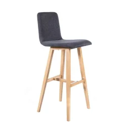 Sessio BarPlaza Tabouret de bar scandinave en tissu avec pieds en bois* Tabouret De Bar (assise +/- 80 Cm)