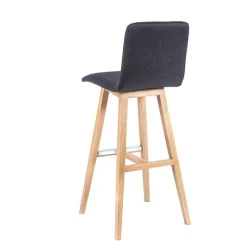 Sessio BarPlaza Tabouret de bar scandinave en tissu avec pieds en bois* Tabouret De Bar (assise +/- 80 Cm)