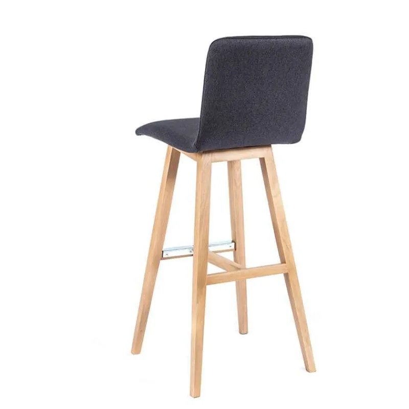 Sessio BarPlaza Tabouret de bar scandinave en tissu avec pieds en bois* Tabouret De Bar (assise +/- 80 Cm)