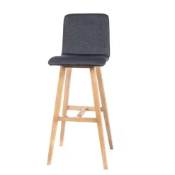 Sessio BarPlaza Tabouret de bar scandinave en tissu avec pieds en bois* Tabouret De Bar (assise +/- 80 Cm)