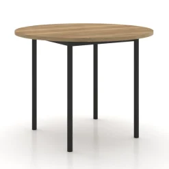 Perfecta Basic Table de cuisine ronde en stratifié avec pieds en métal* Table De Cuisine