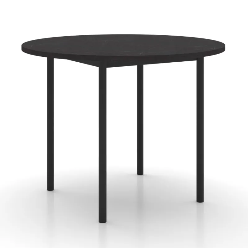 Perfecta Basic Table de cuisine ronde en stratifié avec pieds en métal* Table De Cuisine