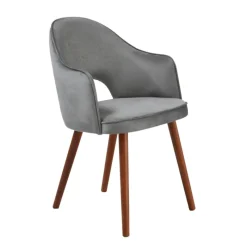 Sessio Bistrot Fauteuil cosy en tissu avec dossier ajouré et pieds bois* Chaise De Salle à Manger|Chaise Salon