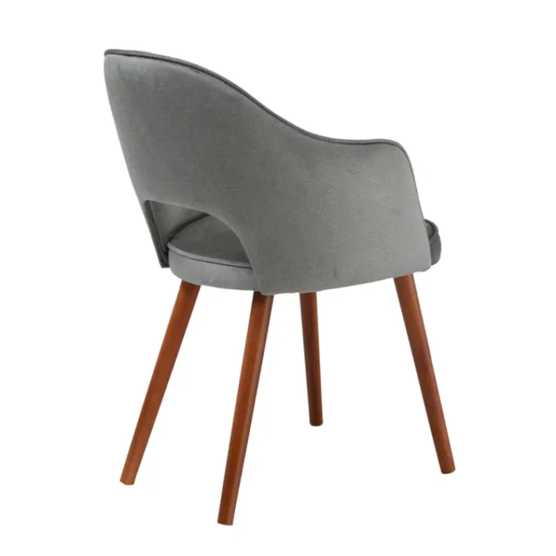 Sessio Bistrot Fauteuil cosy en tissu avec dossier ajouré et pieds bois* Chaise De Salle à Manger|Chaise Salon