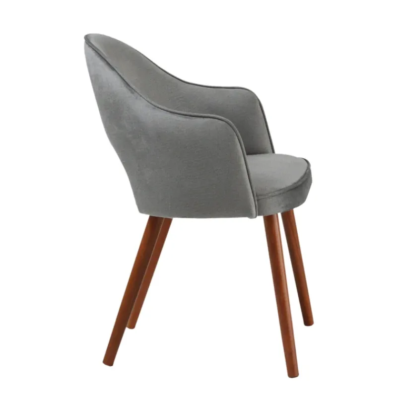 Sessio Bistrot Fauteuil cosy en tissu avec dossier ajouré et pieds bois* Chaise De Salle à Manger|Chaise Salon