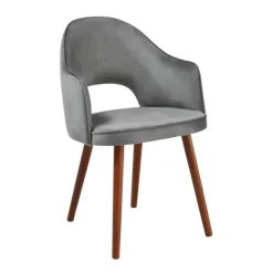 Sessio Bistrot Fauteuil cosy en tissu avec dossier ajouré et pieds bois* Chaise De Salle à Manger|Chaise Salon
