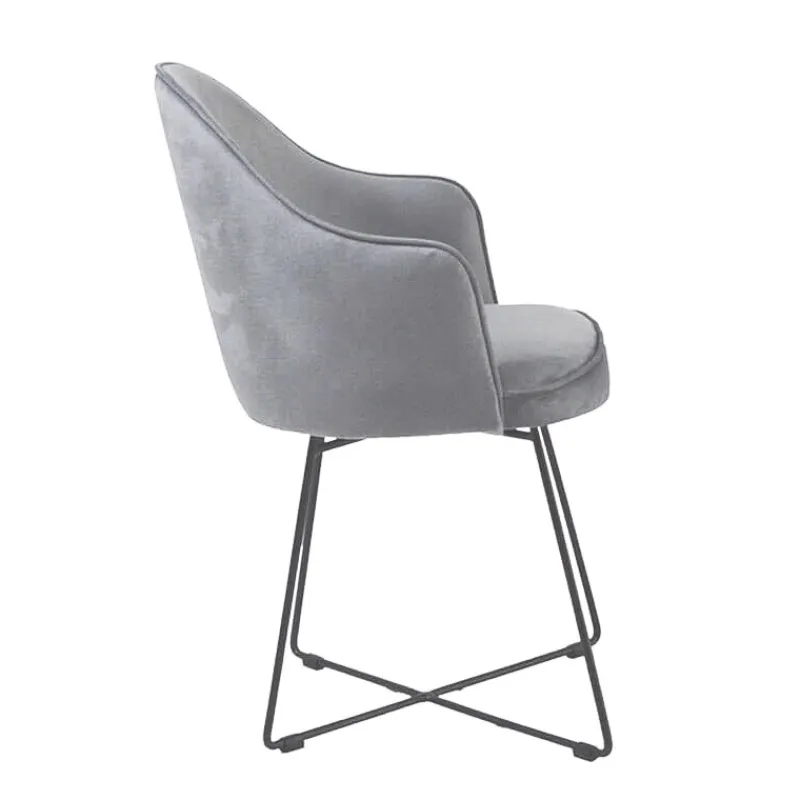 Sessio Bistrot Fauteuil design en tissu et pieds métal* Chaise De Salle à Manger|Chaise Salon