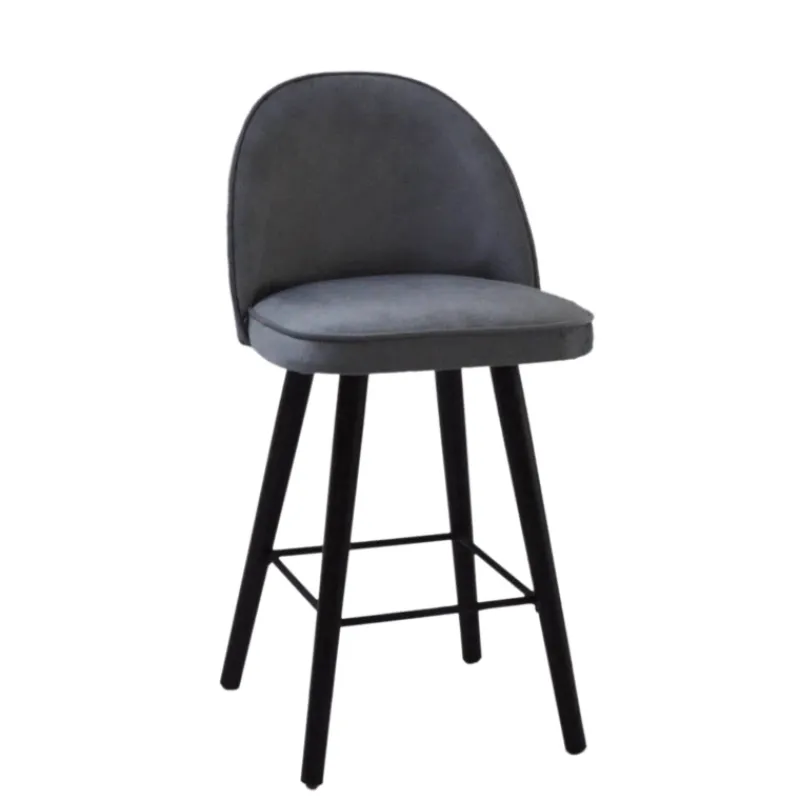 Sessio Bistrot Tabouret snack confortable en tissu avec pieds en bois* Tabouret Snack (assise +/- 65 Cm)|Tabouret De Bar (assise +/- 80 Cm)