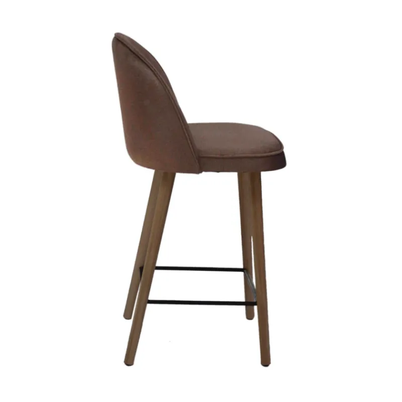 Sessio Bistrot Tabouret snack confortable en tissu avec pieds en bois* Tabouret Snack (assise +/- 65 Cm)|Tabouret De Bar (assise +/- 80 Cm)