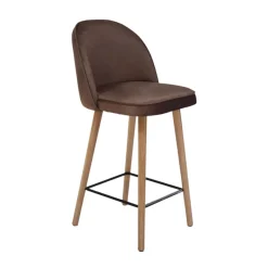 Sessio Bistrot Tabouret snack confortable en tissu avec pieds en bois* Tabouret Snack (assise +/- 65 Cm)|Tabouret De Bar (assise +/- 80 Cm)