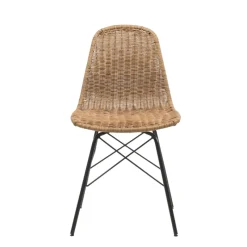 BornéoChaise tressée bohème avec pieds Eiffel* Chaise De Salle à Manger|Chaise Salon