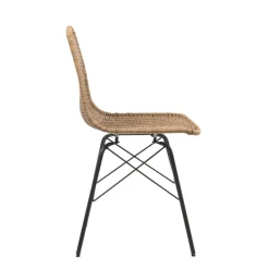 BornéoChaise tressée bohème avec pieds Eiffel* Chaise De Salle à Manger|Chaise Salon
