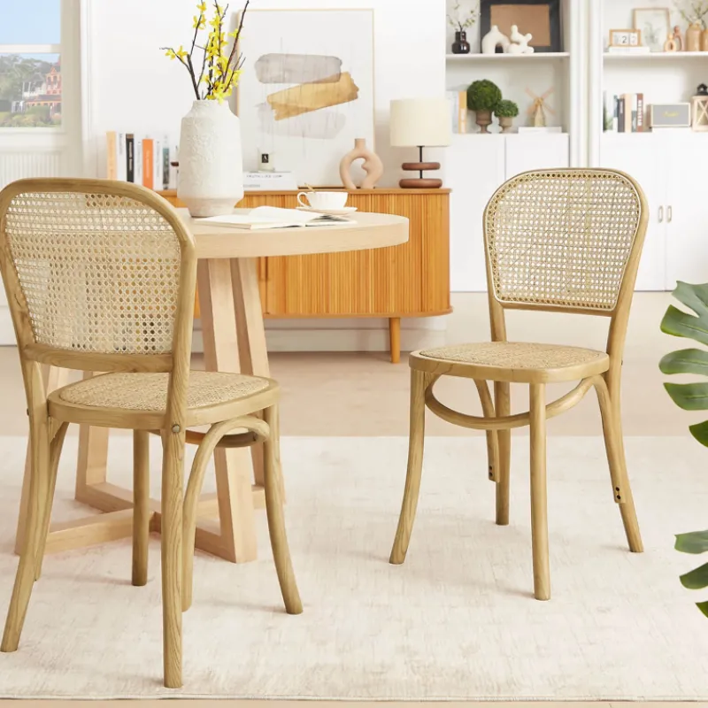 BrasserieChaise bistrot en bois et cannage* Chaise De Cuisine|Chaise De Salle à Manger