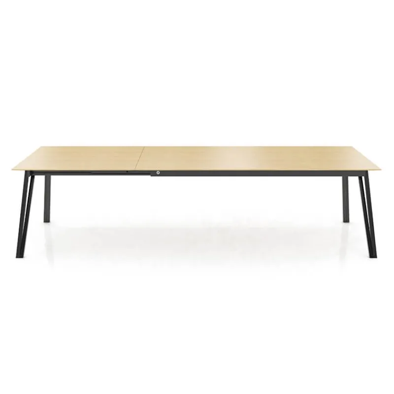 Mobitec Brest ® Table en bois massif extensible avec pieds en métal forme épingle* Table De Salle à Manger