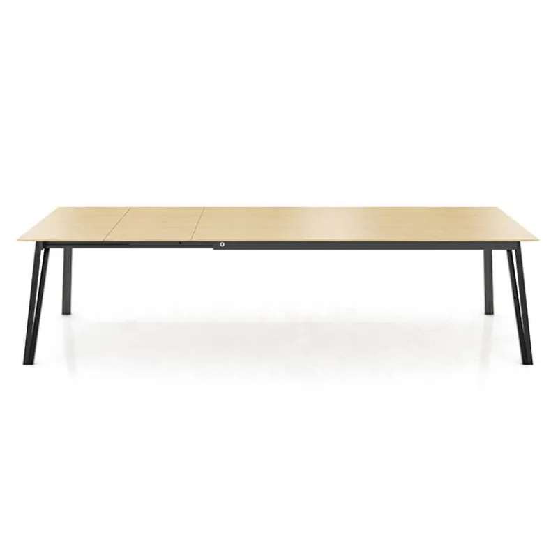 Mobitec Brest ® Table en bois massif extensible avec pieds en métal forme épingle* Table De Salle à Manger