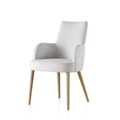 Lujosa Brisa Bridge Fauteuil confortable en tissu et pieds bois* Chaise De Salle à Manger|Chaise Salon
