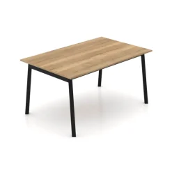 Perfecta Bérénice Table extensible en mélaminé chêne naturel avec pieds en métal noir* Table De Salle à Manger