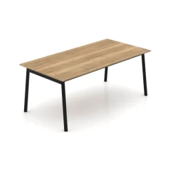 Perfecta Bérénice Table extensible en mélaminé chêne naturel avec pieds en métal noir* Table De Salle à Manger