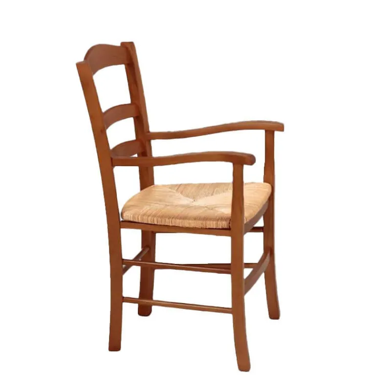 Brocéliande Fauteuil en bois rustique et paille* Chaise De Cuisine|Chaise De Salle à Manger