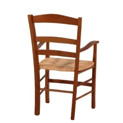 Brocéliande Fauteuil en bois rustique et paille* Chaise De Cuisine|Chaise De Salle à Manger