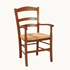 Brocéliande Fauteuil en bois rustique et paille* Chaise De Cuisine|Chaise De Salle à Manger