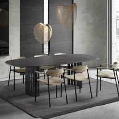 Perfecta Canvas Grande table design rectangulaire aux bords arrondis avec pieds ajourés* Table De Salle à Manger