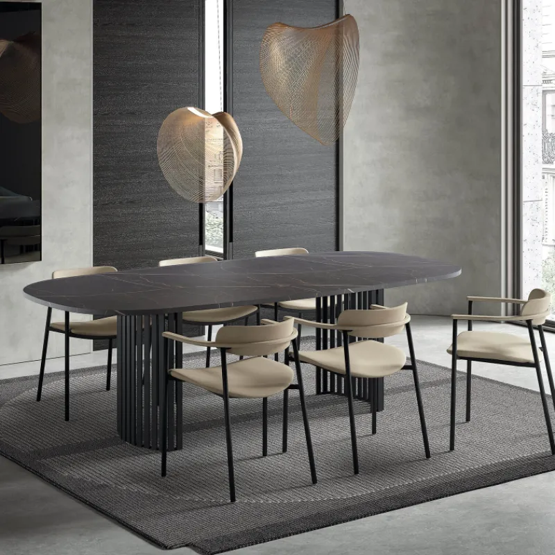 Perfecta Canvas Grande table design rectangulaire aux bords arrondis avec pieds ajourés* Table De Salle à Manger