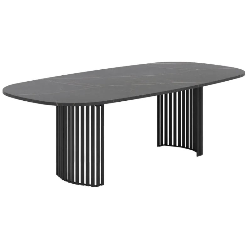 Perfecta Canvas Grande table design rectangulaire aux bords arrondis avec pieds ajourés* Table De Salle à Manger
