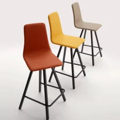 Europea Carlos Tabouret snack pivotant rembourré avec pieds en métal* Tabouret Snack (assise +/- 65 Cm)|Tabouret De Bar (assise +/- 80 Cm)