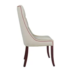 Lujosa Carol Chaise matelassée en tissu pieds bois* Chaise De Salle à Manger|Chaise Salon