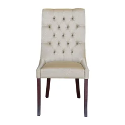 Lujosa Carol Chaise matelassée en tissu pieds bois* Chaise De Salle à Manger|Chaise Salon