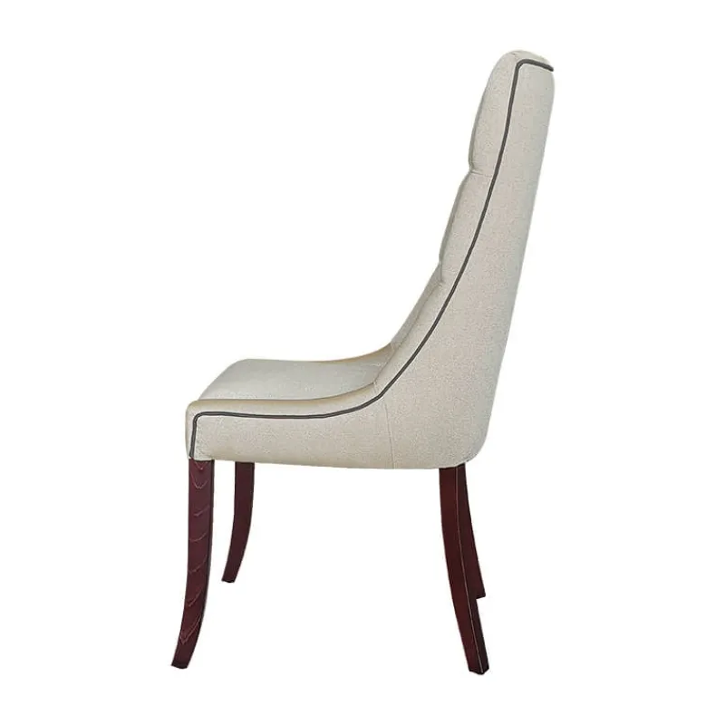 Lujosa Carol Chaise matelassée en tissu pieds bois* Chaise De Salle à Manger|Chaise Salon