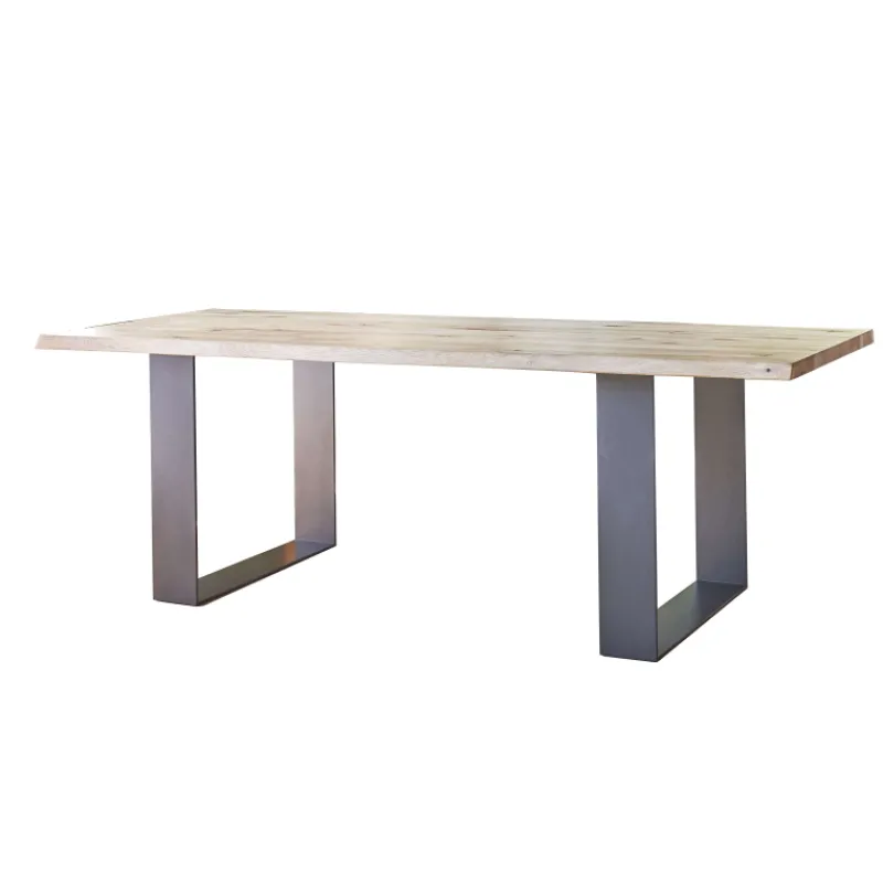Corom export Carte Table industrielle rectangulaire en chêne massif et pieds traineau* Table De Salle à Manger