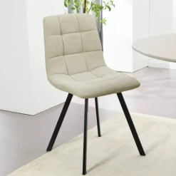 CarviChaise moderne matelassée en tissu avec pied en métal* Chaise Salon|Chaise Pour Chambre