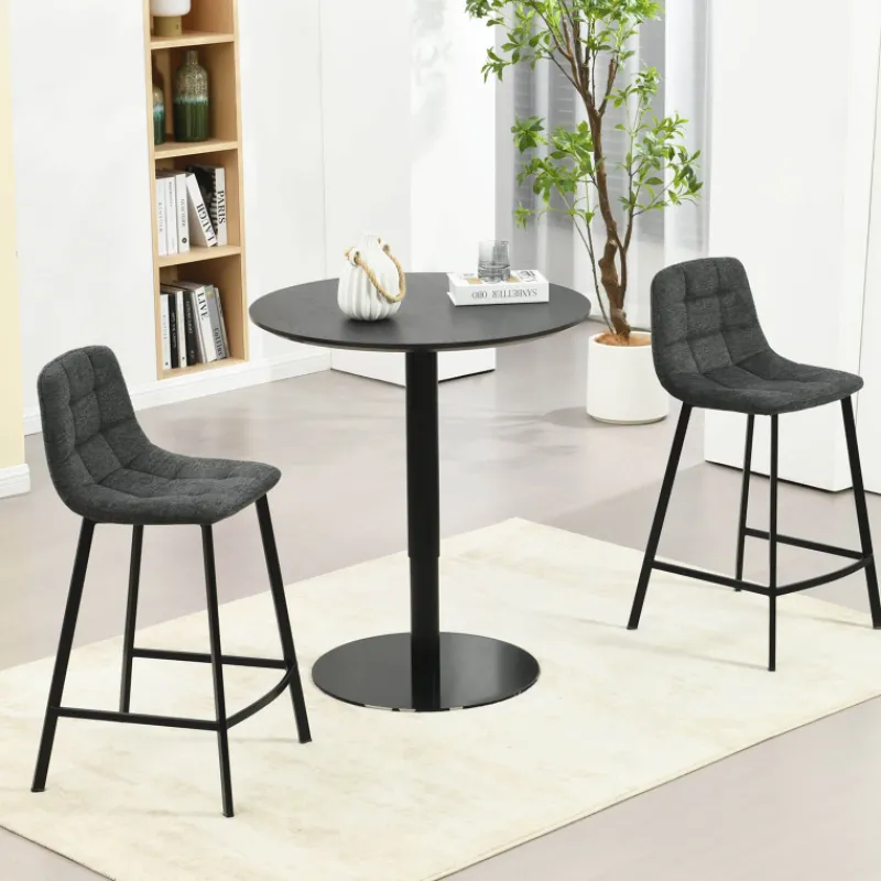 CarviTabouret matelassé hauteur snack en tissu* Tabouret Snack (assise +/- 65 Cm)|Tabouret De Bar (assise +/- 80 Cm)